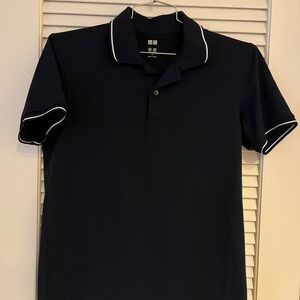 Uniqlo Navy and White Polo Shirt with Classic Design